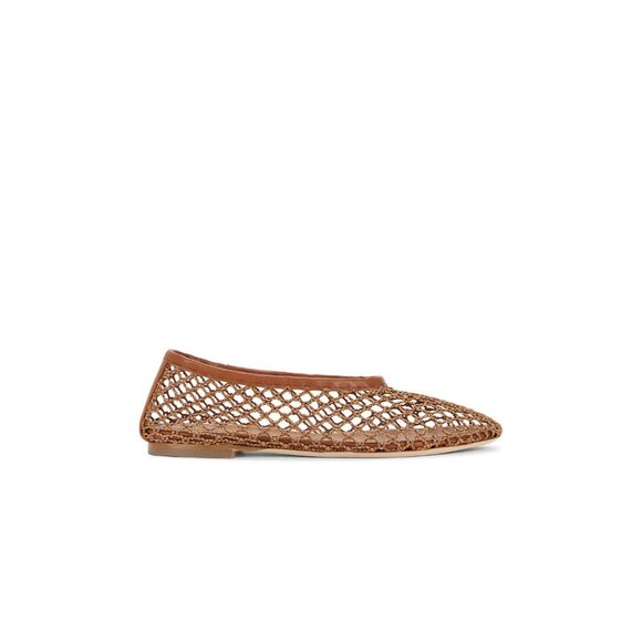 Staud Alba Ballet Flats Tan Netting Brown - Picture 2 of 9